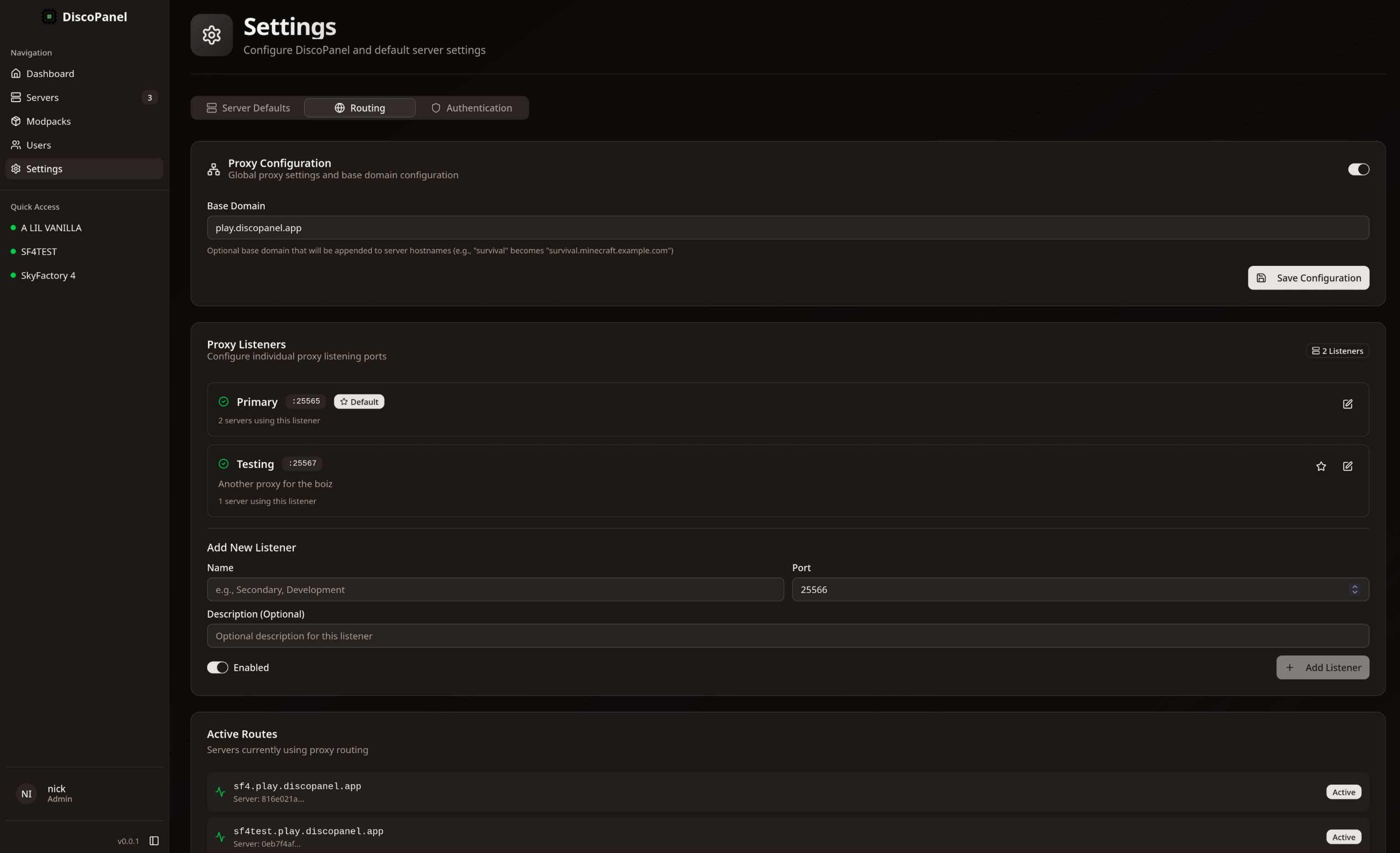 Proxy Settings