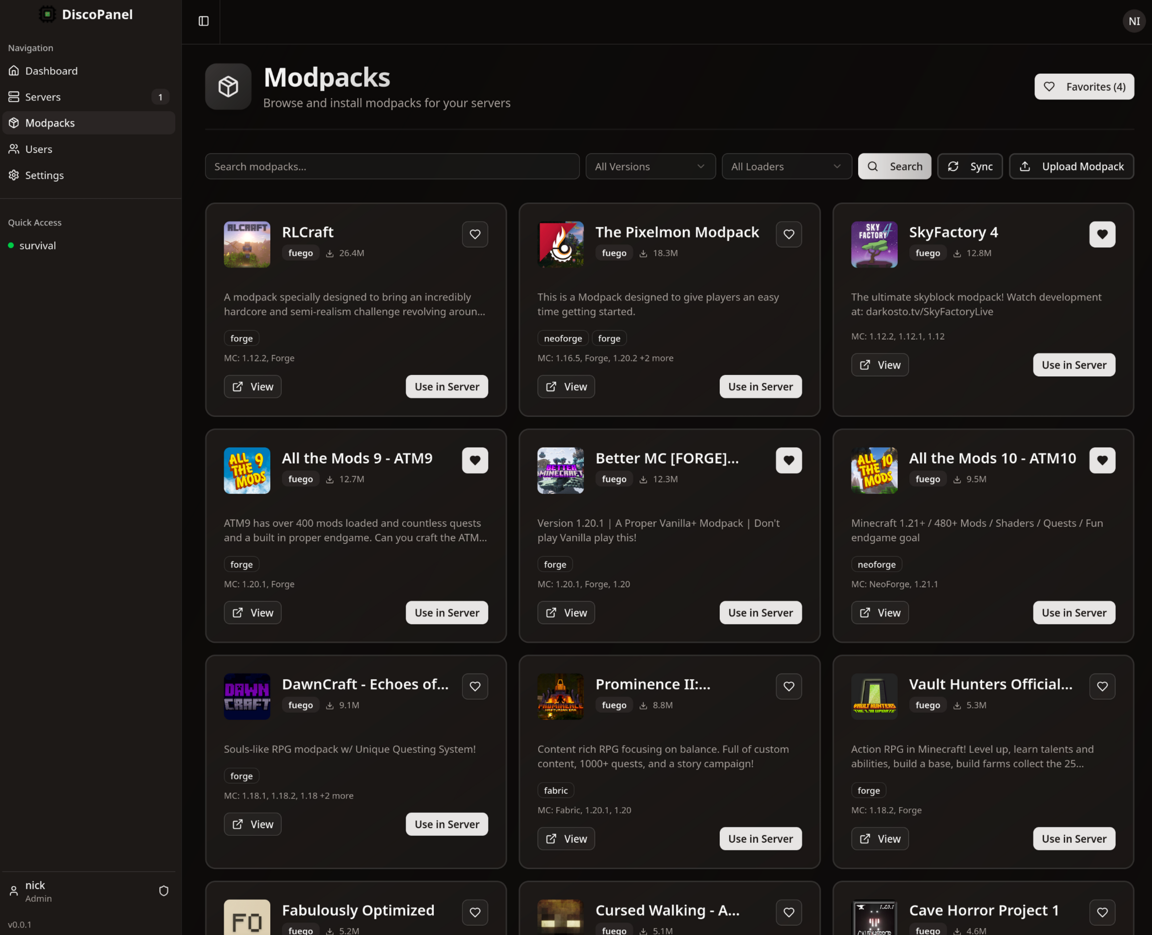DiscoPanel UI